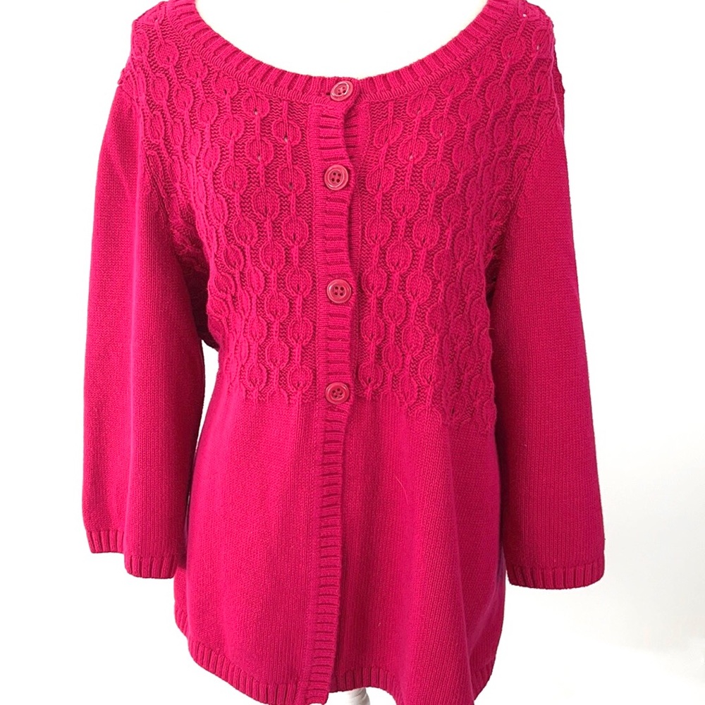 Christopher & Banks red knit sweater